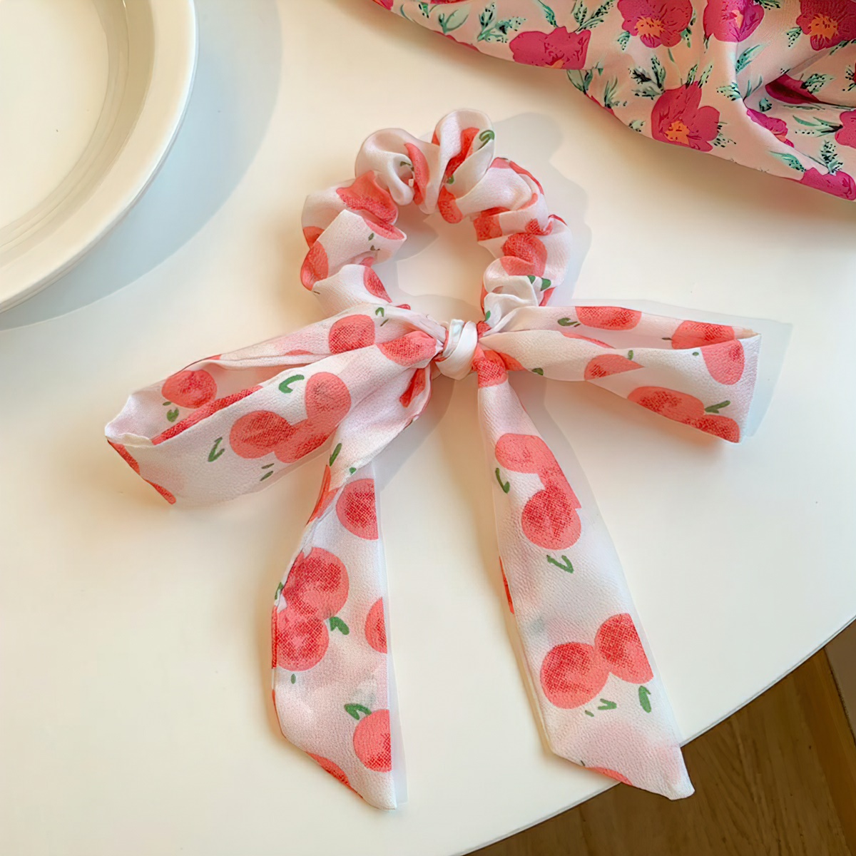 Korean style multi-purpose long silk bow hair tie