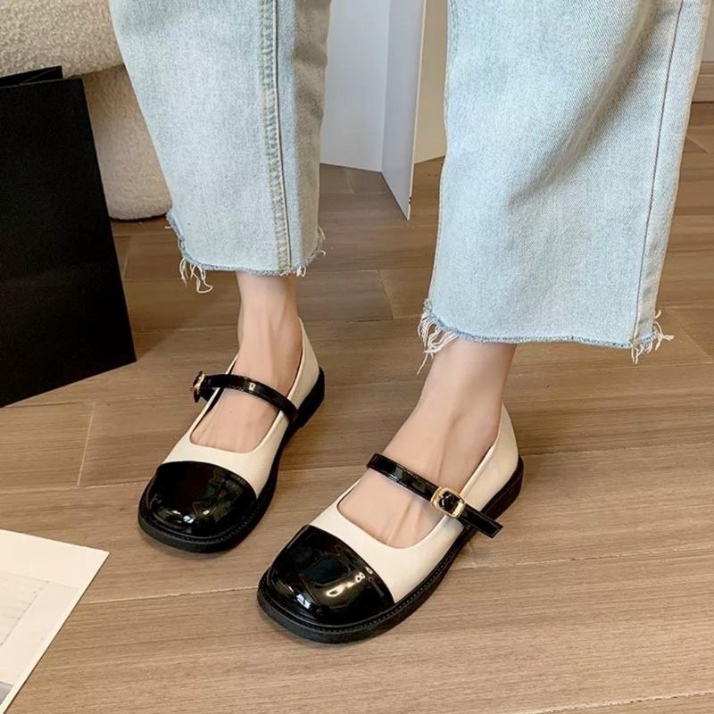 Giầy ĐỐC quai ngang PHỐI MÀU TA(form rộng,đặt lùi 1 size)