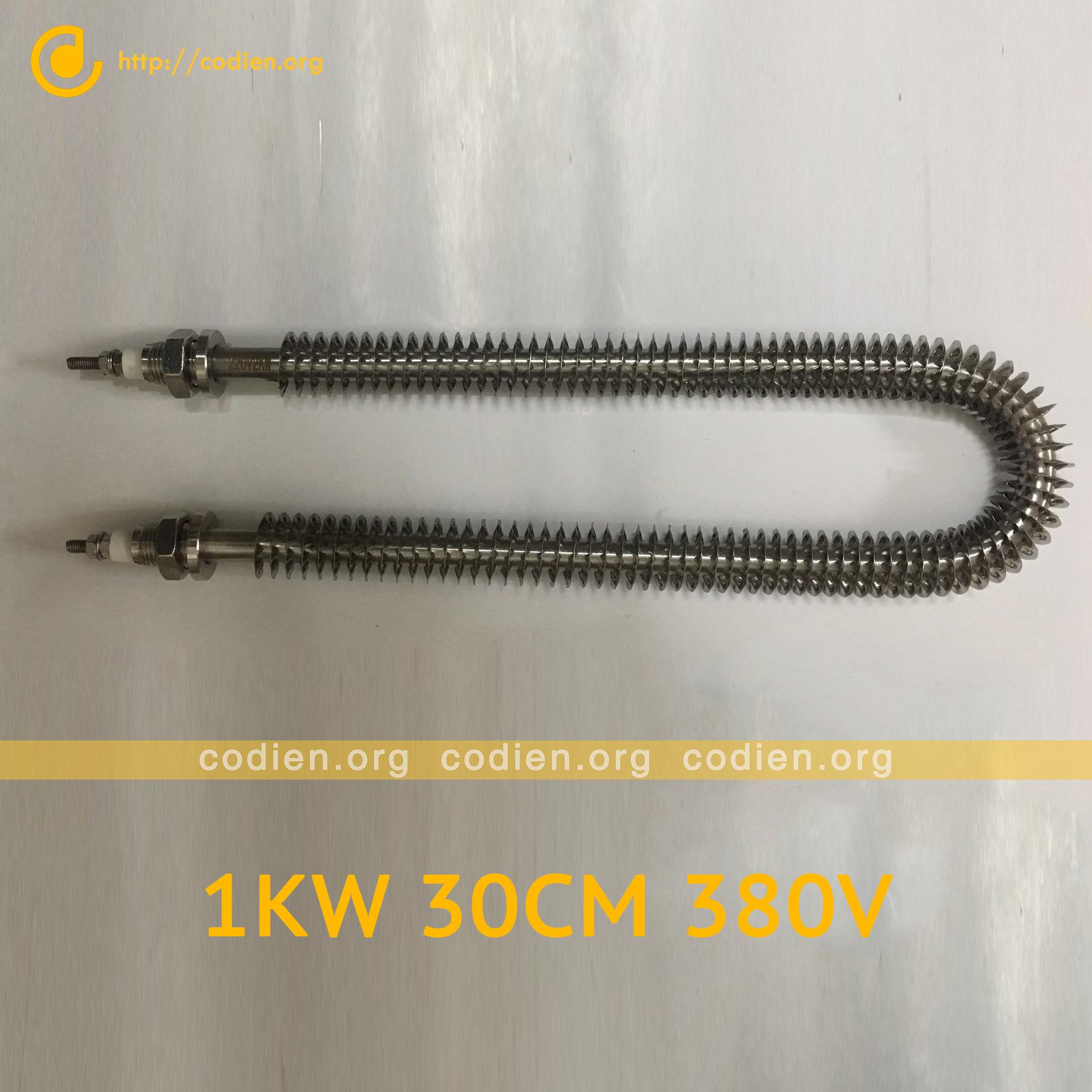 Điện trở sấy khô chữ U 30cm công suất 1KW 2KW điện áp 220V 380V có cánh tản nhiệt