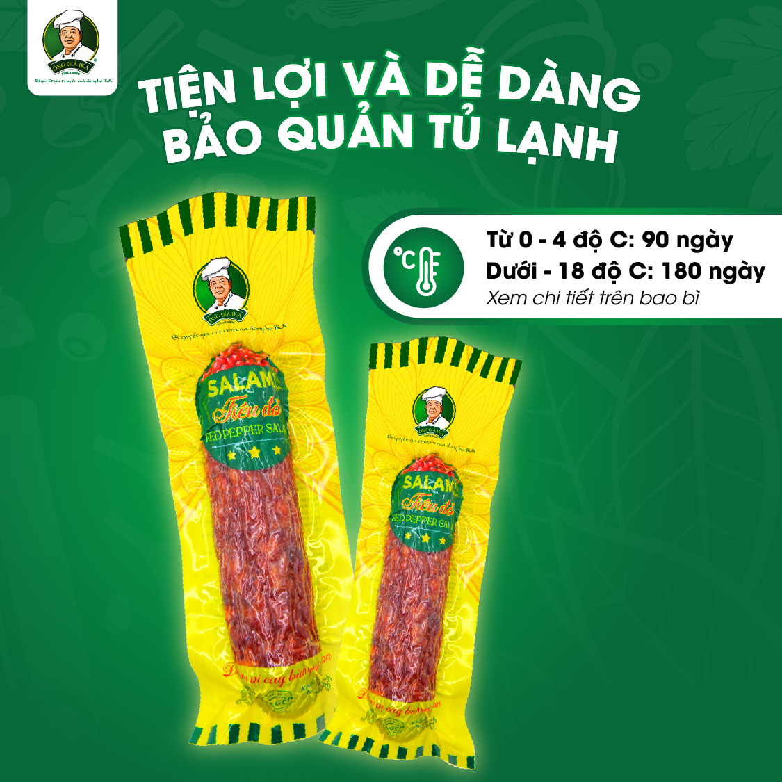 [Chỉ giao HCM & Hà Nội] Salami tiêu đỏ 200g Ông già Ika