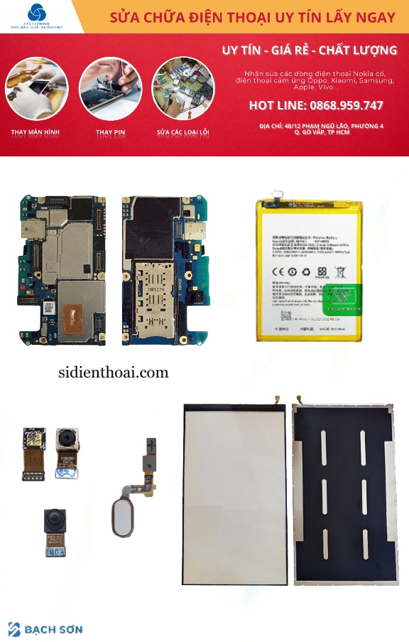 (Main, pin, camera trước sau, phản quang, vân tay) Linh kiện bóc máy OPPO F1s zin