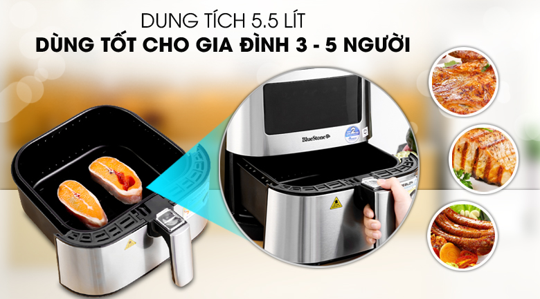 Nồi Chiên Không Dầu BlueStone 5.5L AFB-5878 (Điện tử)