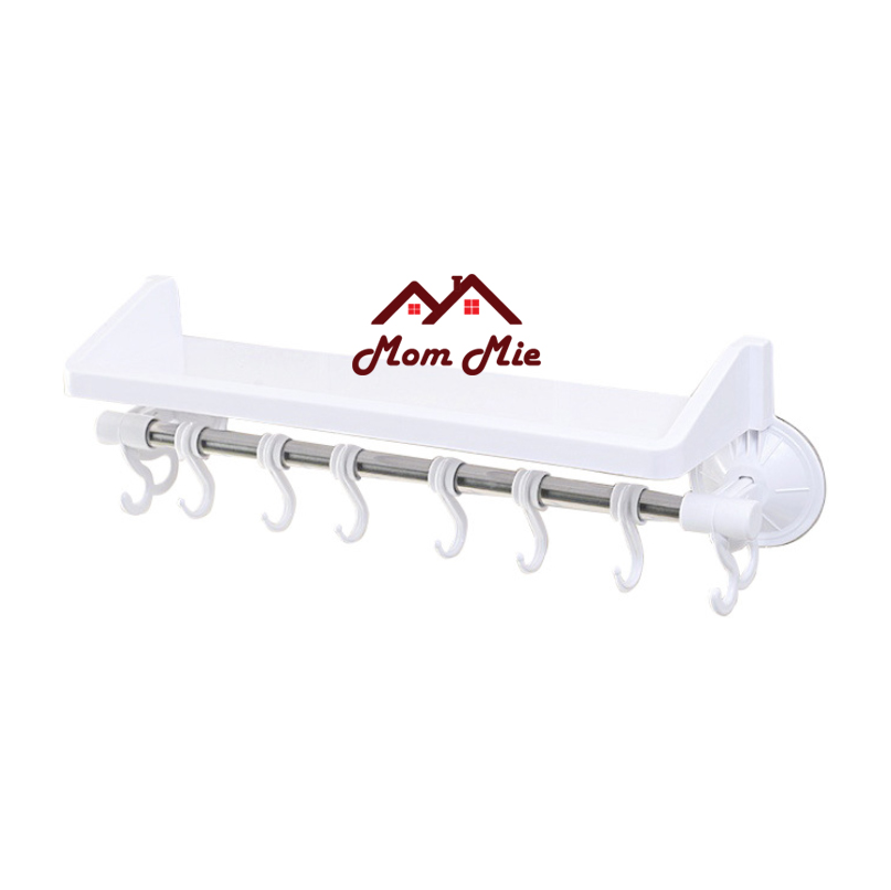 [HCM]Kệ nhà tắm nhà bếp gắn móc treo hít chân không - K027