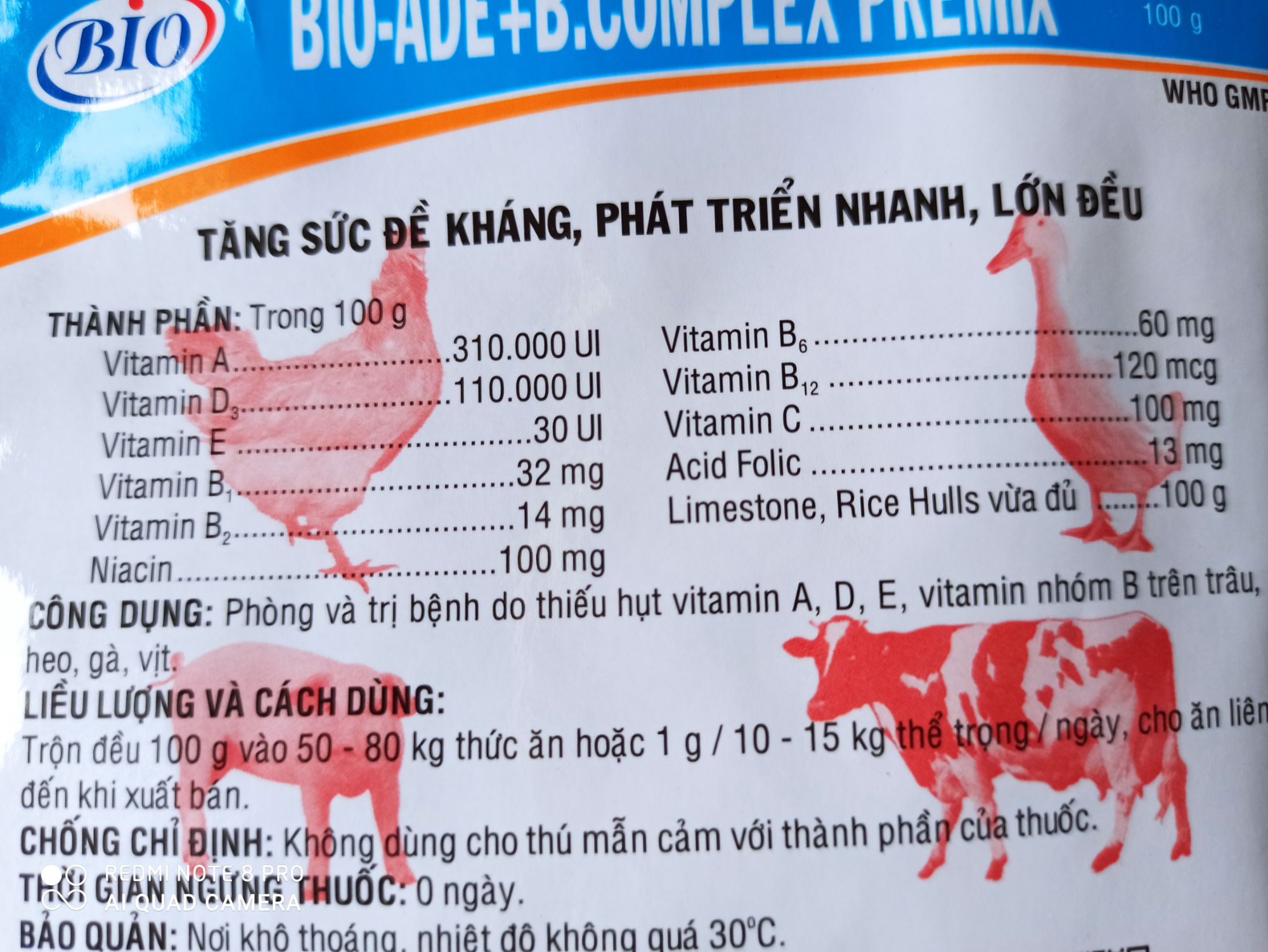 Bột trộn ADE + B.complex