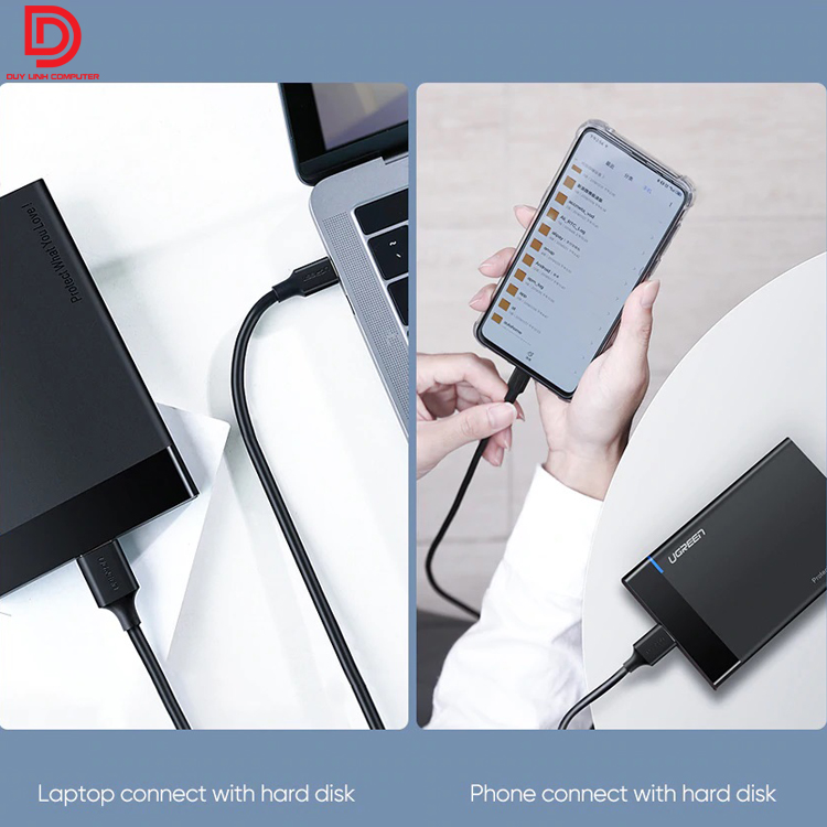 Cáp chuyển USB Type C to Micro USB 3.0 dài 1m chính hãng - Ugreen 20103
