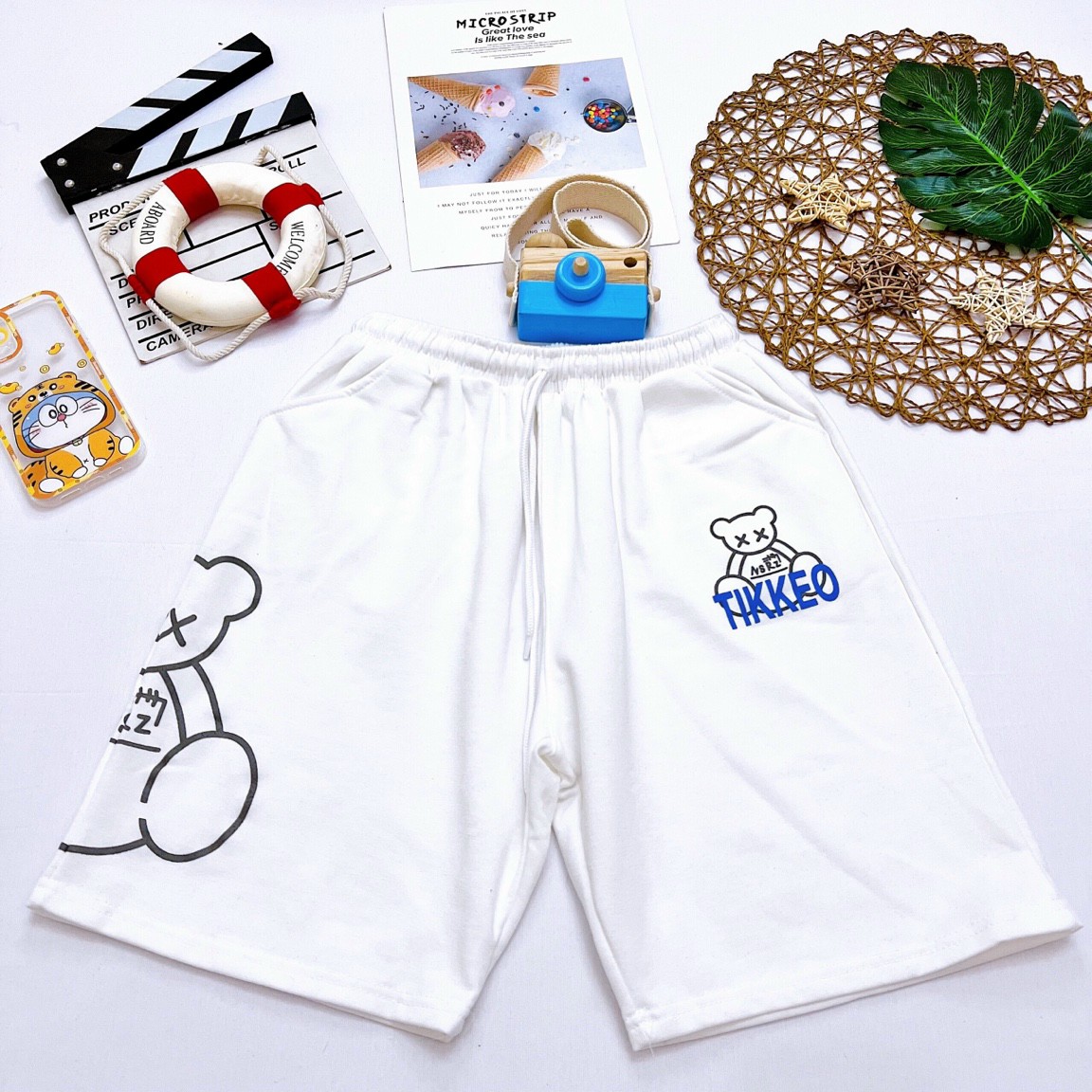 Quần short đùi hình gấu unisex