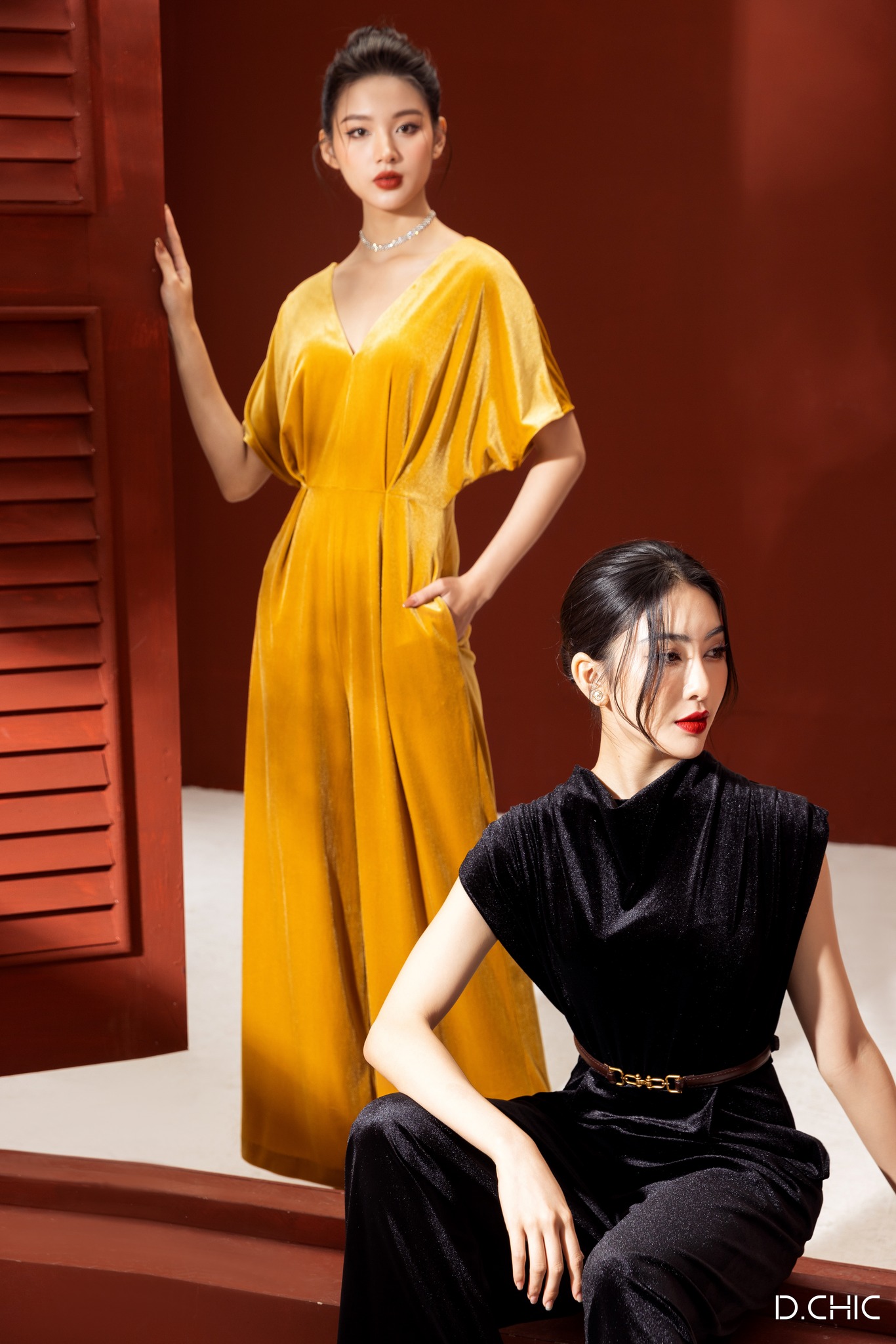 D.CHIC Jumsuit dài tay lỡ cổ V MS: 582249