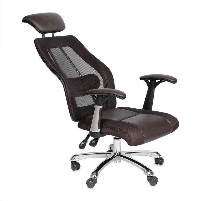 [Freeship] Ghế Quản lý mâm 2 cần IBIE IB817 tay ốp, chân nhôm, lưng nệm bọc da PU ngoại nhập