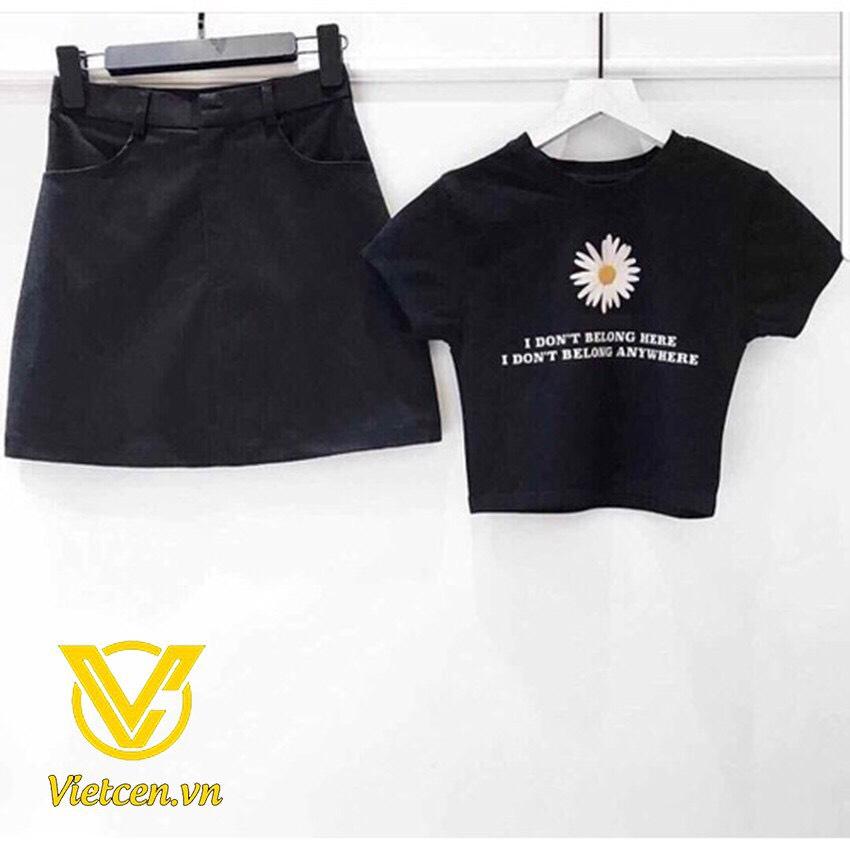[Mạnh Dũng Store 1] Áo thun croptop họa tiết hoa cúc