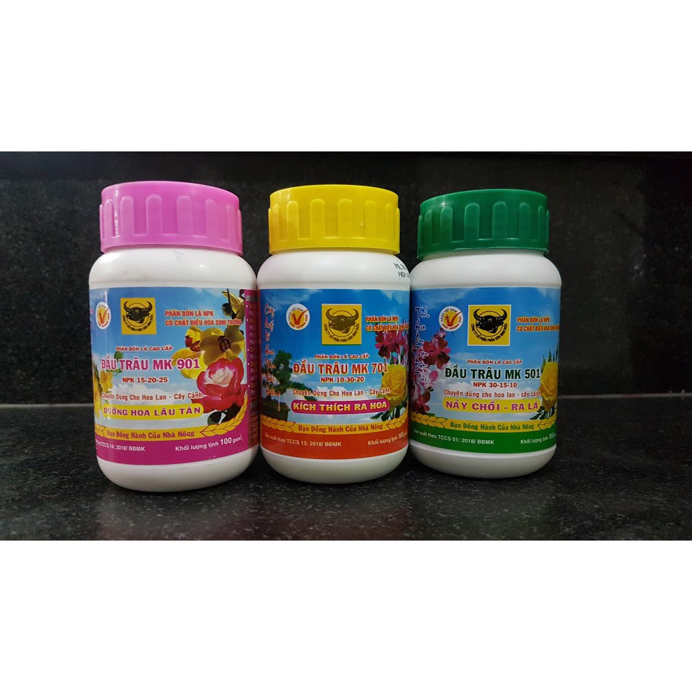Bộ 3 phân bón cao cấp đầu trâu npk 501 701 901