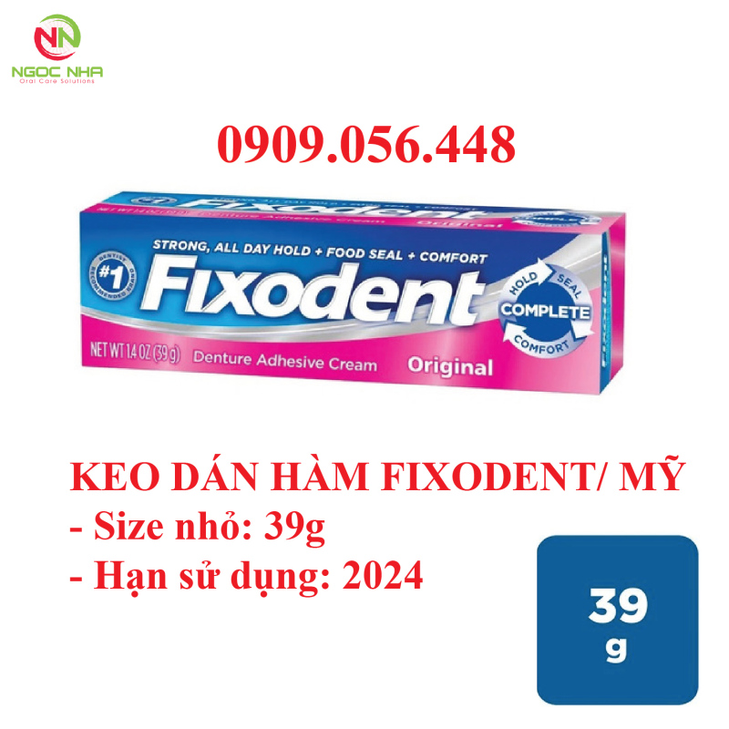[Size nhỏ] Keo dán hàm răng giả hàm tháo lắp Fixodent 21g và 39g, hàng chính hãng/ Fixodent Denture Adhesive nhập khẩu
