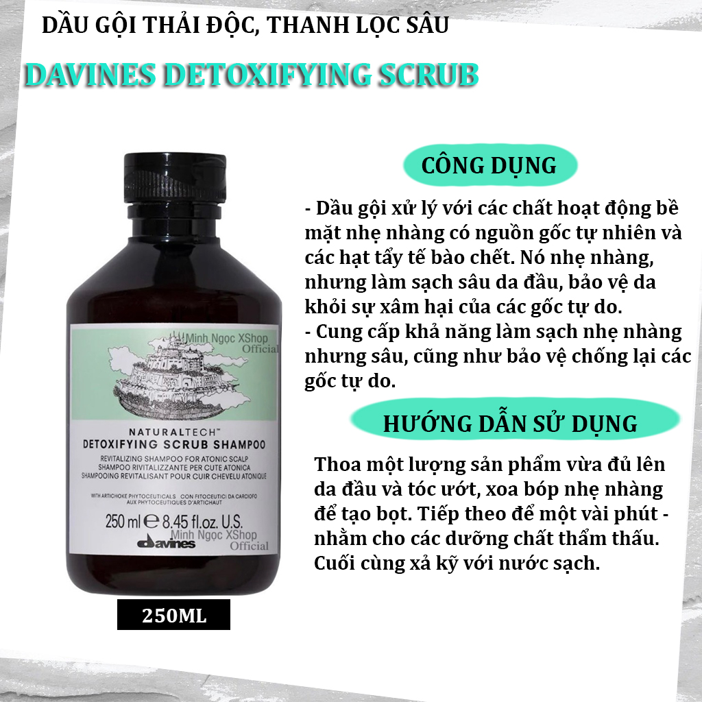 Dầu gội thải độc, thanh lọc sâu Davines Detoxifying Scrub 250ML