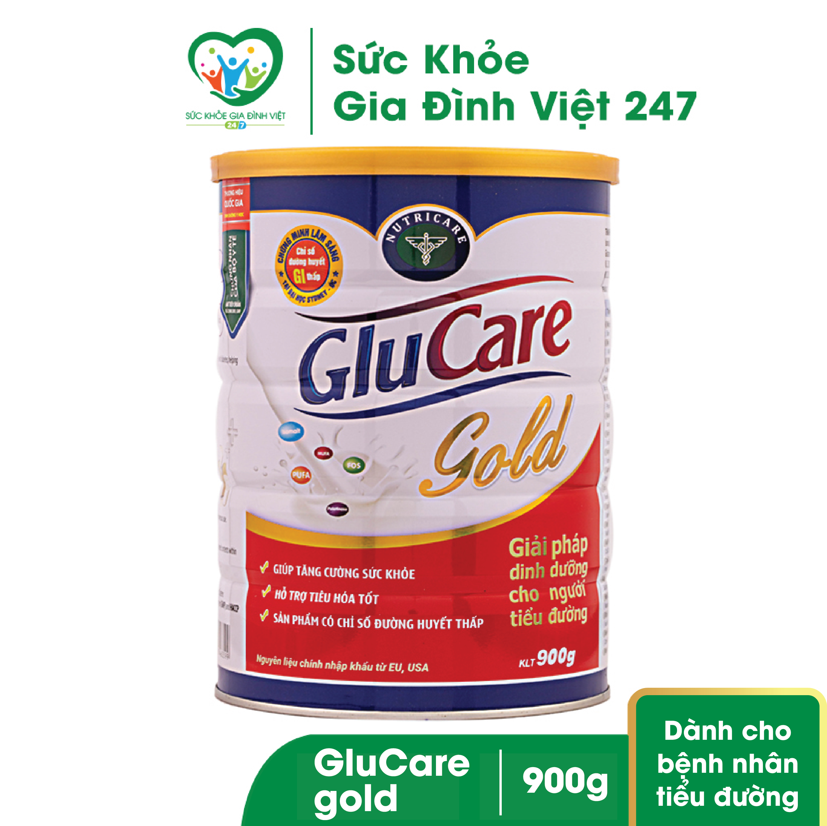 Sữa bột Glucare Gold dành cho người tiểu đường 900g