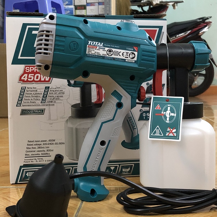 Máy phun sơn điện TOTAL TT3506 450W (Đủ phụ kiện)