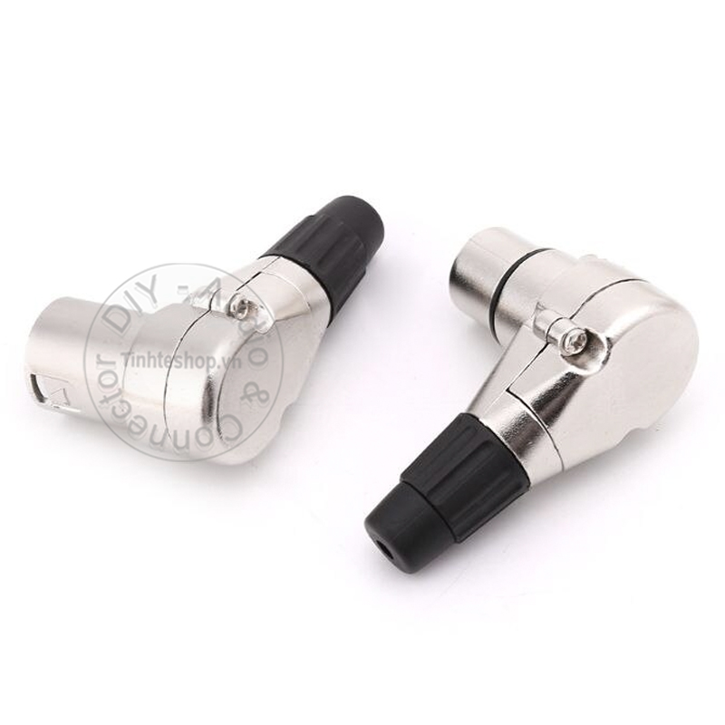 Đầu hàn canon XLR đực vuông góc OD6mm - Jack XLR đực