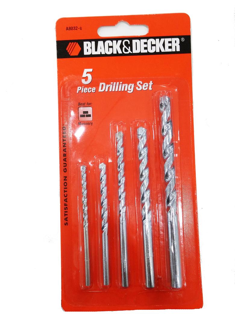 Bộ 5 mũi khoan bê tông  BLACK+DECKER  A8032G