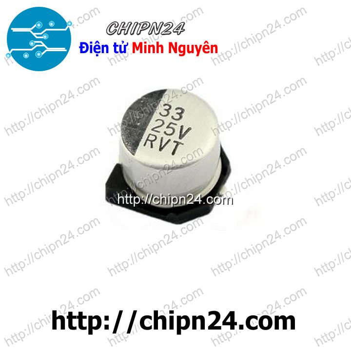 Tụ nhôm 33uf 25v 5x5.4mm