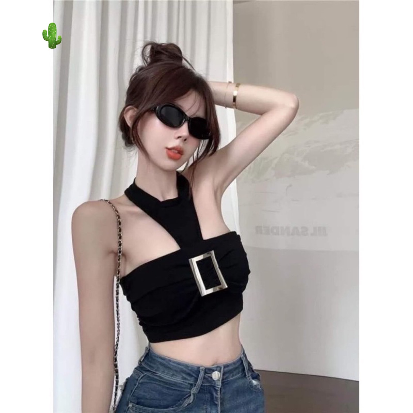 🍒🍒🍒 🌵🌵🌵 Áo yếm phối khoen (có mút) kiểu croptop pc