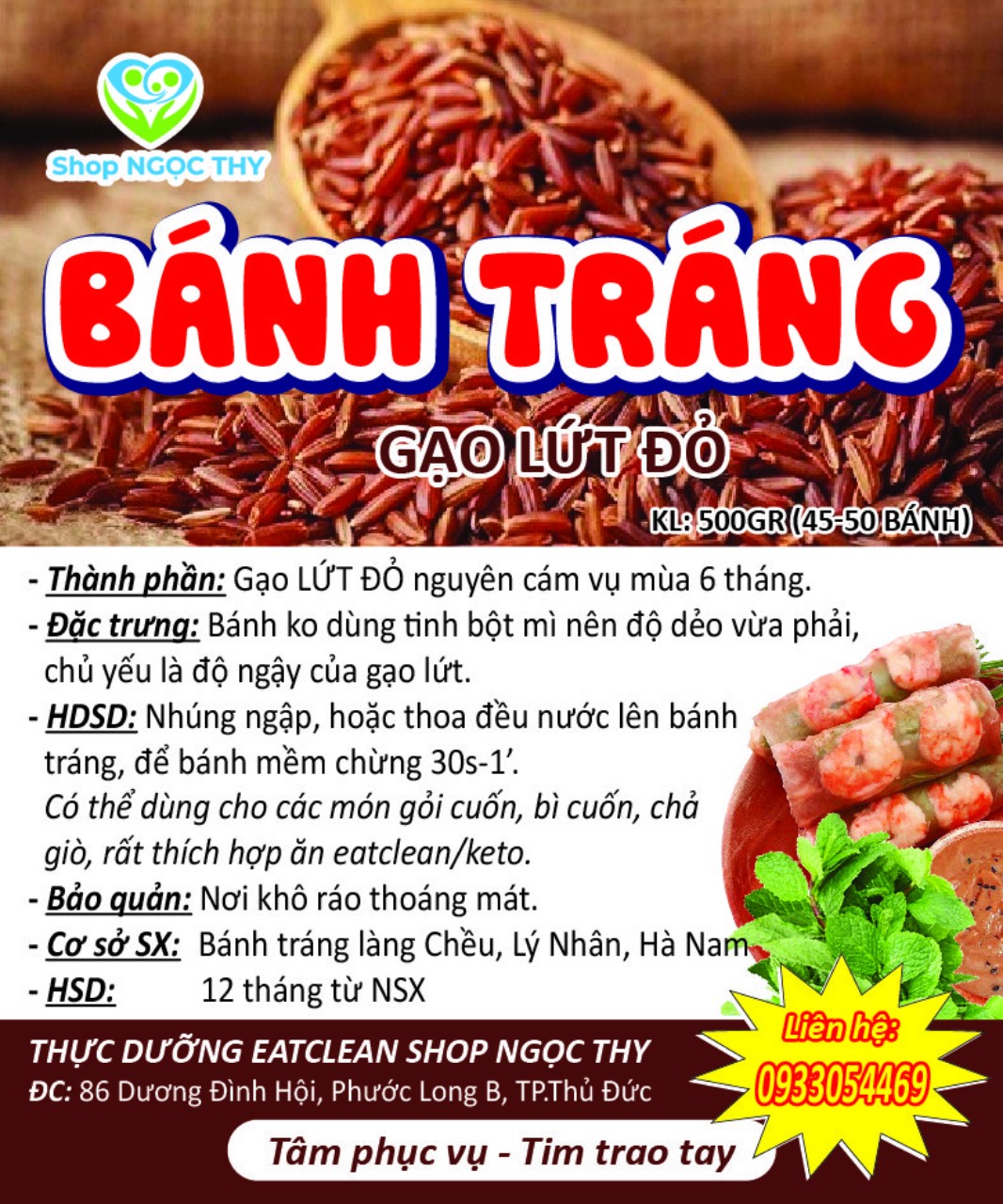 [NTFood] Combo 2 xấp Bánh tráng gạo lứt và bánh tráng cuốn rau củ ăn eatclean 500gr/gói