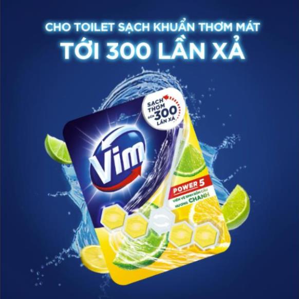 Viên Tẩy Bồn Cầu Vim Power 5 Sạch Khuẩn Thơm Mát (55g/Viên/Vĩ)