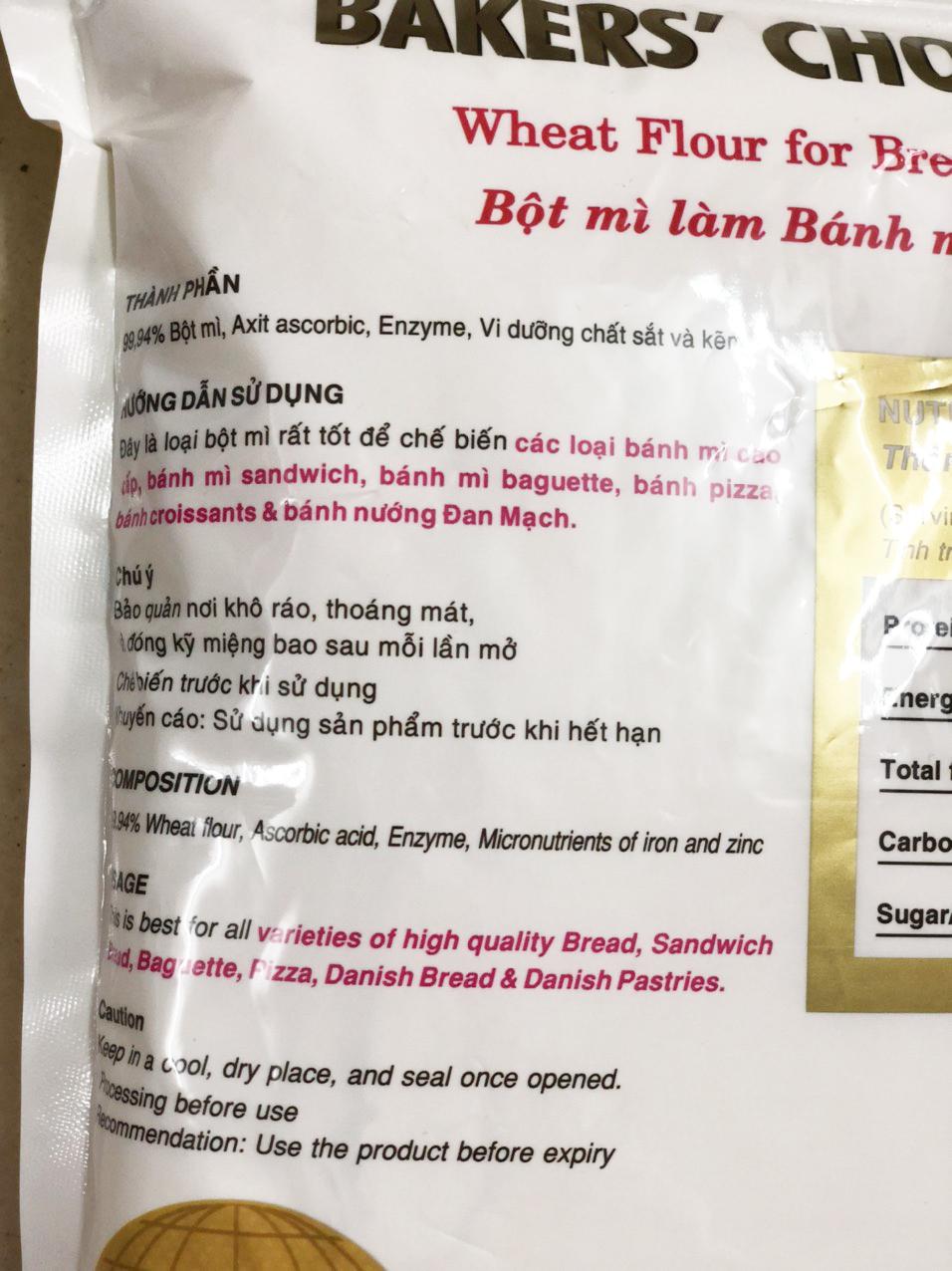 Bột Mì Số 13 Bakers' Choice Gói 1Kg (BỘT LÀM BÁNH MÌ)
