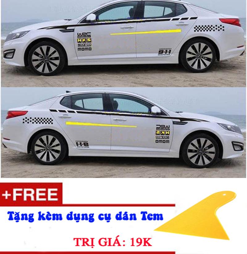 Bộ tem dán sườn xe D-127 ( Đen + Vàng )