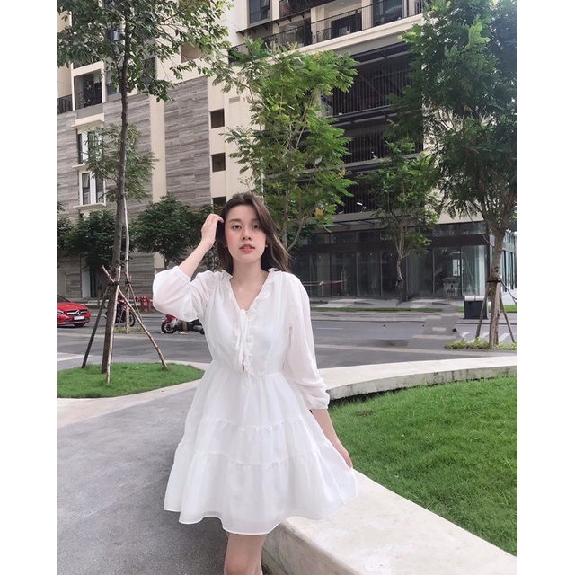 [3-5/8 Hoàn Tiền 25%]Đầm bèo 3 tầng xinh