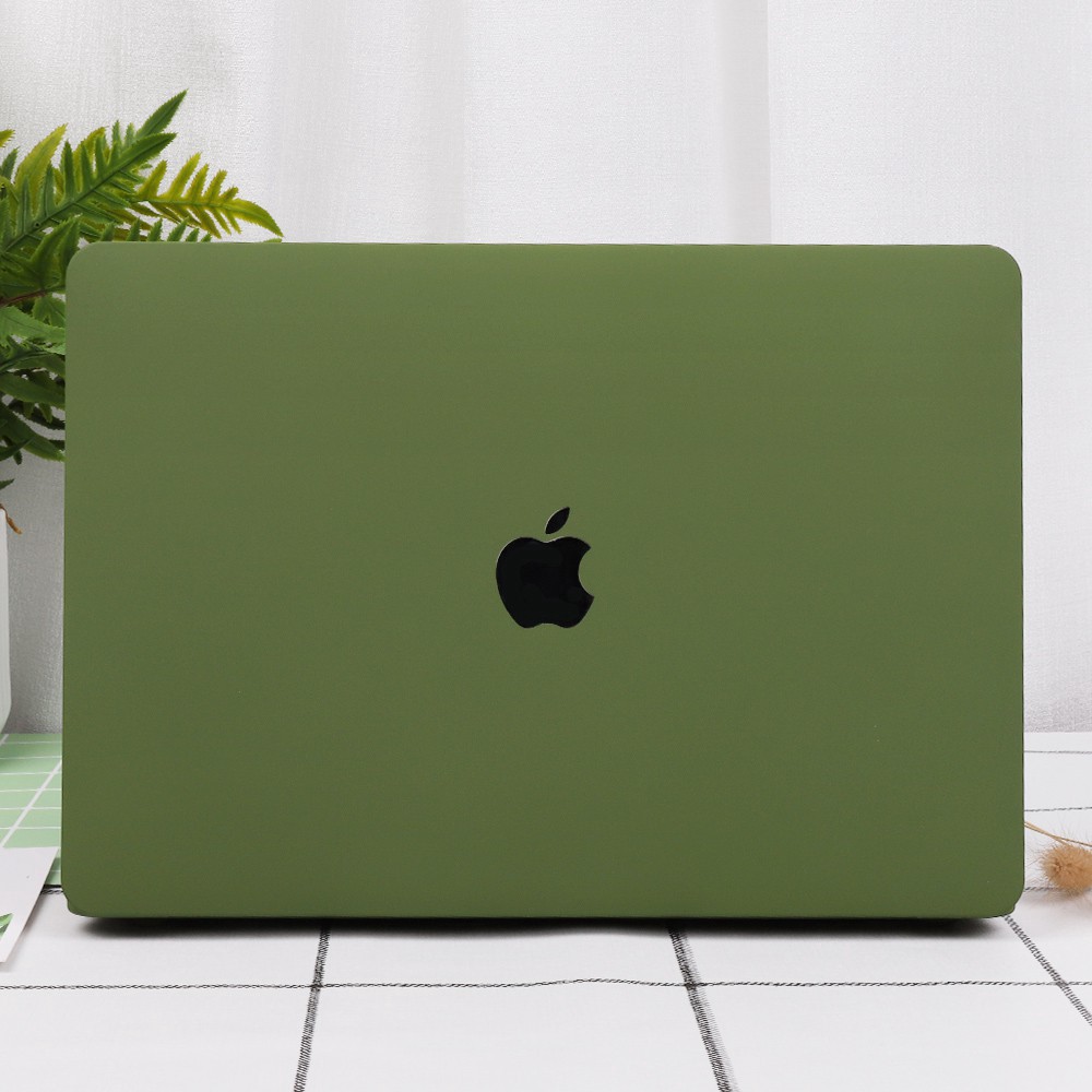Case ,Ốp Macbook Màu Xanh Rêu Đủ Dòng (Tặng Kèm Nút Chống Bụi )