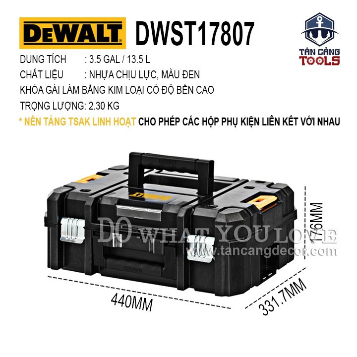 Hộp Đựng Dụng Cụ Dewalt DWST17807