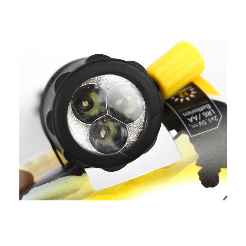 [HCM]ĐÈN PIN CÁN BỌC NHỰA 3 LED DÙNG PIN