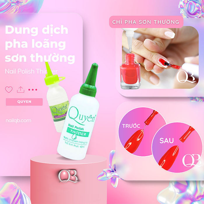 Nước pha sơn cao cấp chính hãng Quyên (nước pha sơn thường, sơn cọ nét bị đặc, vón cục) 40ml