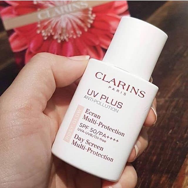 Kem chống nắng clarins paris uv plus anti pollution rosy glow 50ml chính hãng