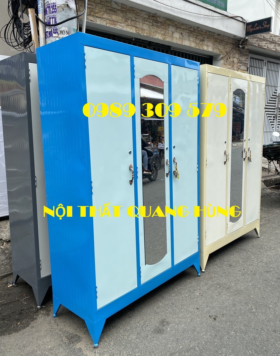 Tủ sắt quần áo 3 cánh lớn cao cấp hcm