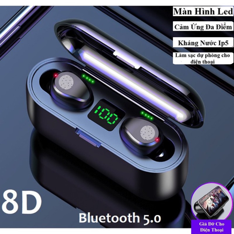 Bảng giá [HCM]Tai Nghe Bluetooth True Wireless AMOI F9 5.0 Cảm Ứng Vân Tay Nâng Cấp Dock Sạc có Led Báo Pin Kép Phong Vũ