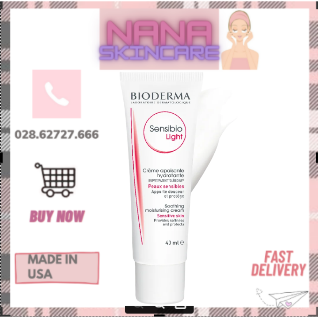 [HCM]Kem Cấp Ẩm Da Bioderma Sensibio Light 40ml