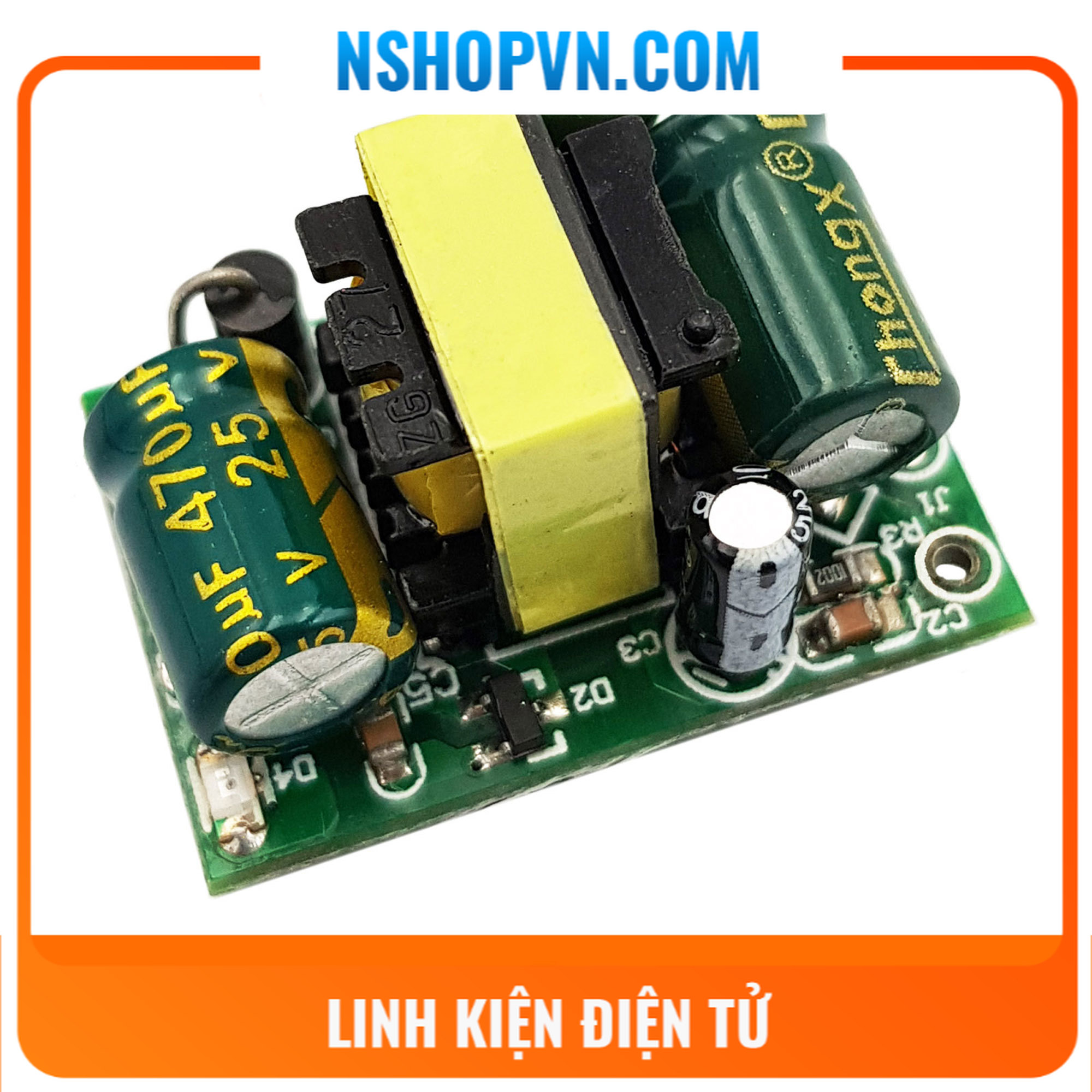 Mạch nguồn xung ac-dc 12vdc 450ma
