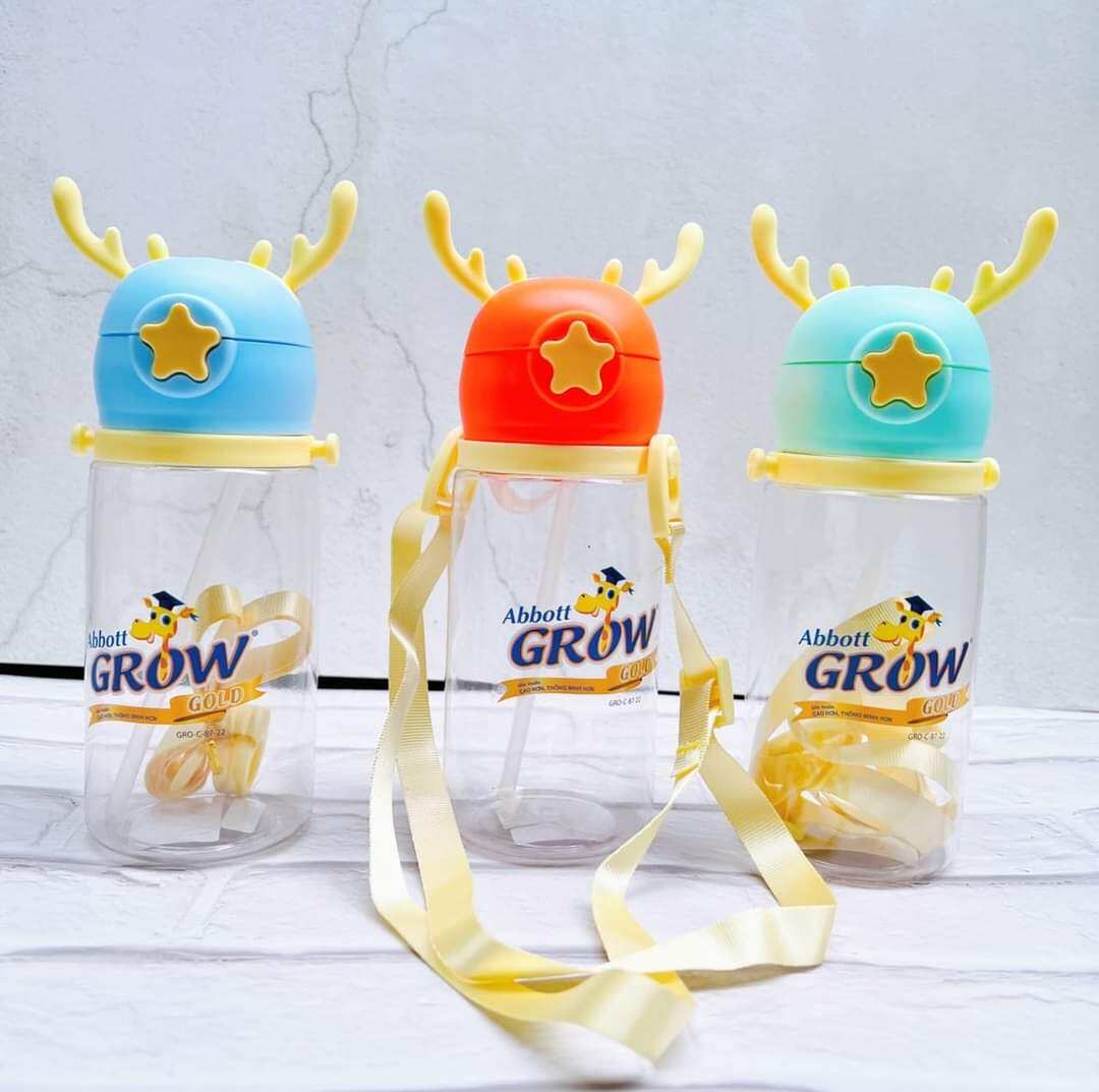 Bình nước grow 490ml cho bé siêu dễ thương phú hợp cho bé đi học giá siêu km