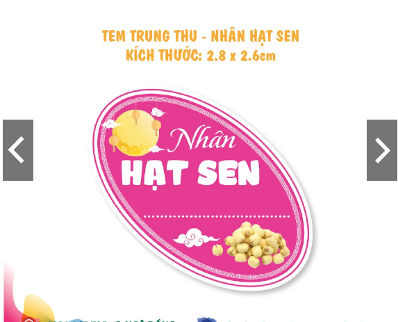 Tem Dán, Nhãn dán Nhân Bánh Trung Thu - Hình Elip mới.