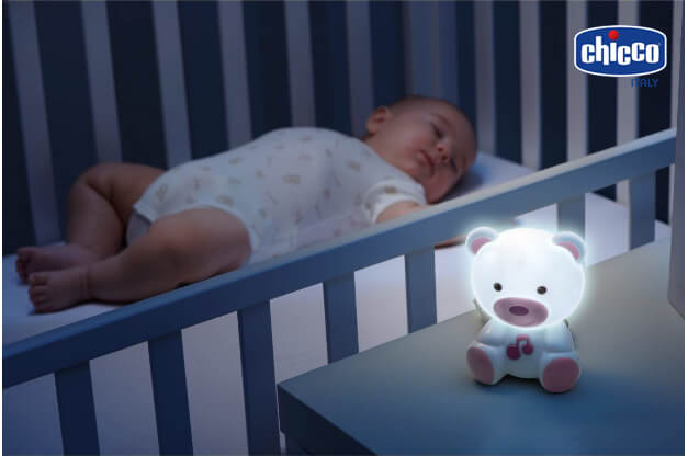 Đèn ngủ phát nhạc gấu Teddy - Hồng Chicco