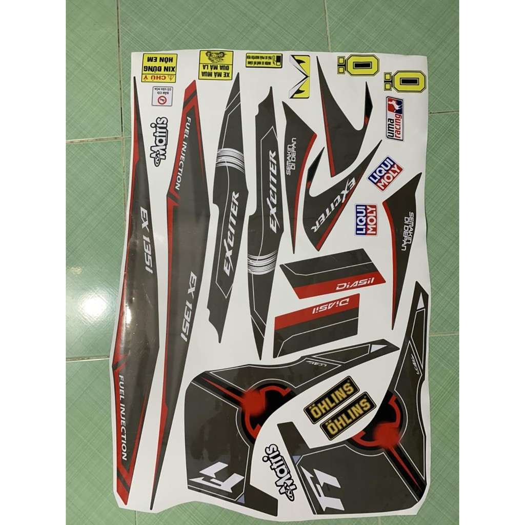 tem exciter 2010 xám đỏ