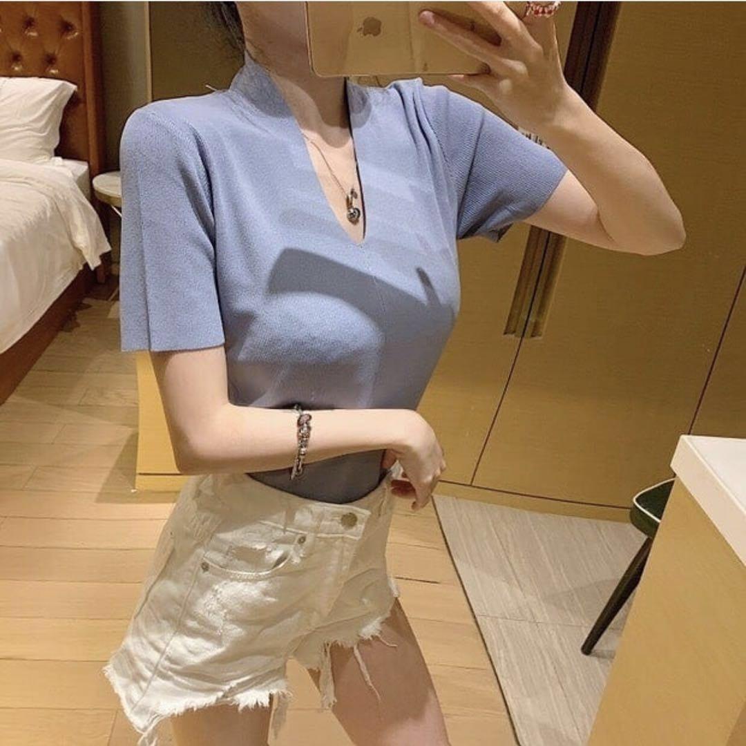 Áo thun len cổ trụ