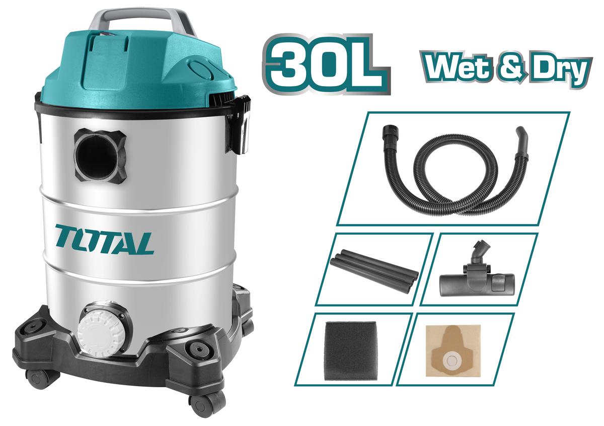Máy hút bụi 30 Lít 1300W Total TVC13301 ( hút khô & ướt )