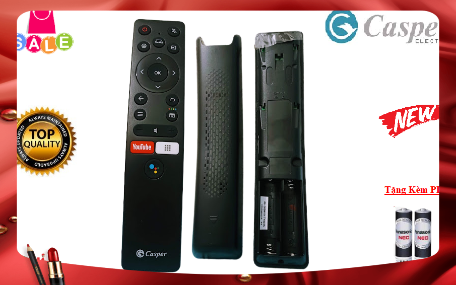 Remote điều khiển thông minh,tìm kiếm bằng giọng nói tivi CASPER-Hàng chính hãng-Tặng kèm PIN