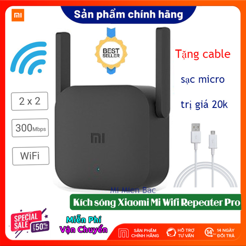 [BH 12 THÁNG] Kích Sóng WiFi Xiaomi - Thiết Bị Mở Rộng WiFi Xiaomi Mi Wifi Repeater Pro phiên bản mới 2020, 300Mbps 2 râu WiFi 2*2 DBI Antenna 2.4GHZ Giúp Tăng Khả Năng Phát Sóng Xuyên Tường, Hàng chính hãng – Mi Miền Bắc