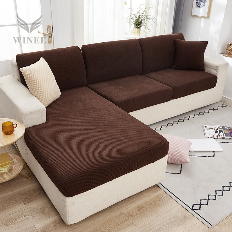 Bọc đệm sofa bọc nệm, gối tựa sofa chống xô lệch vải nỉ caro dày dặn mềm mịn
