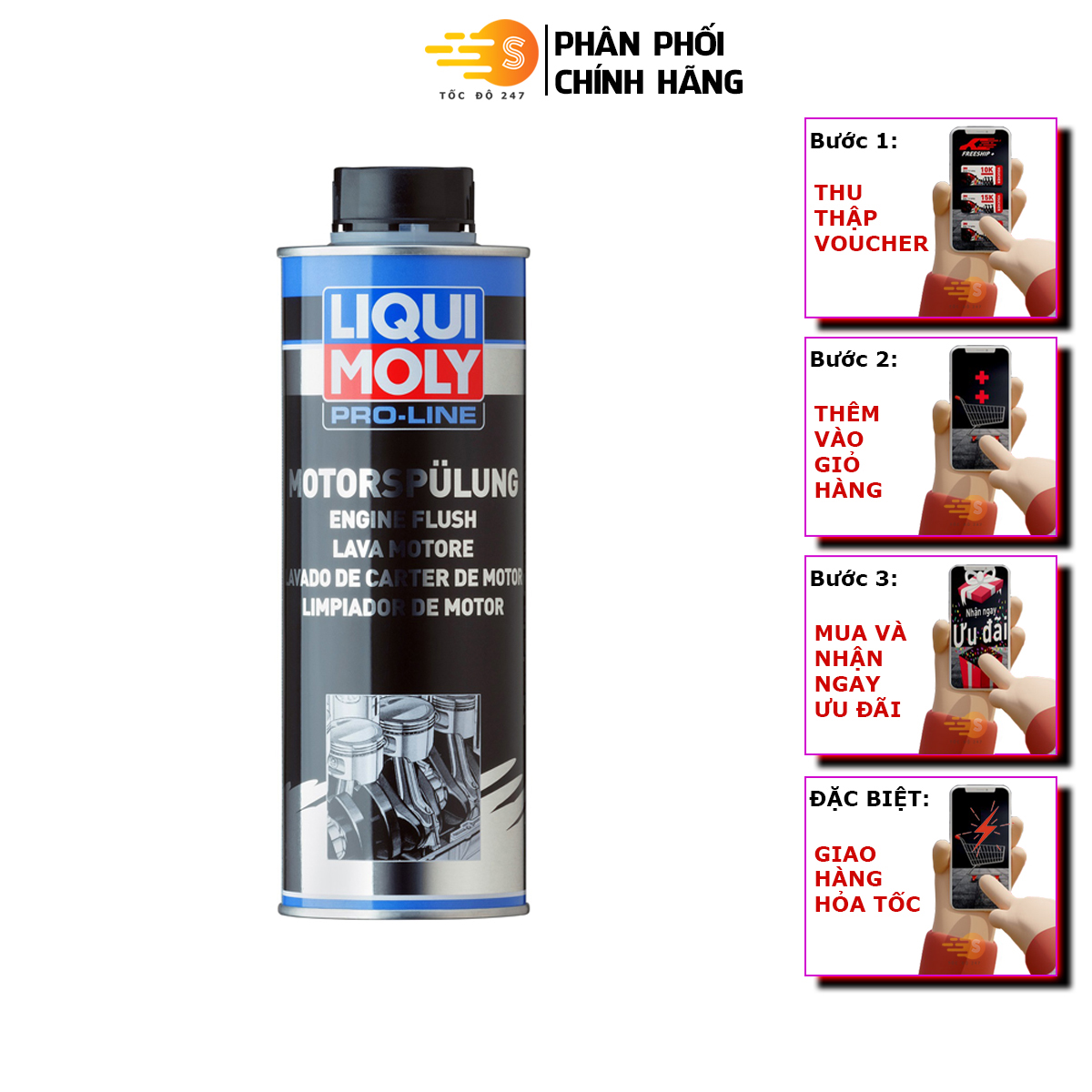 Phụ gia nhớt súc rửa động cơ cao cấp Liqui Moly 2427 - Tốc Độ 247