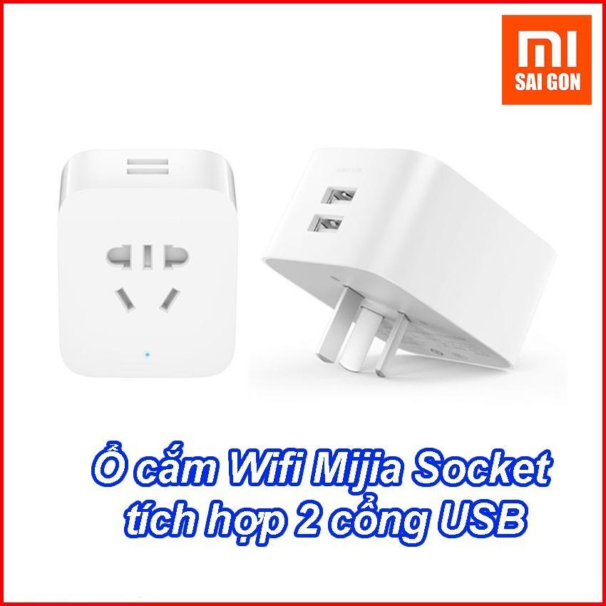 Ổ cắm Wifi Mijia Socket tích hợp 2 cổng USB 5V-2.4A