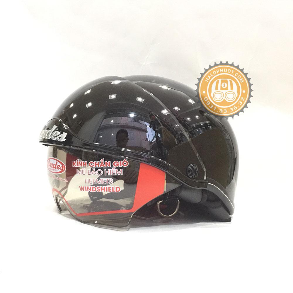 Nón bảo hiểm Andes 139 Kính Âm (Đen Bóng)