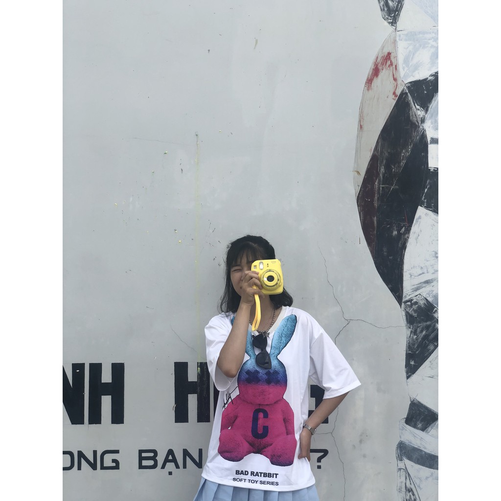 [HCM]Áo thun 3D form rộng tay lỡ in Rabbit