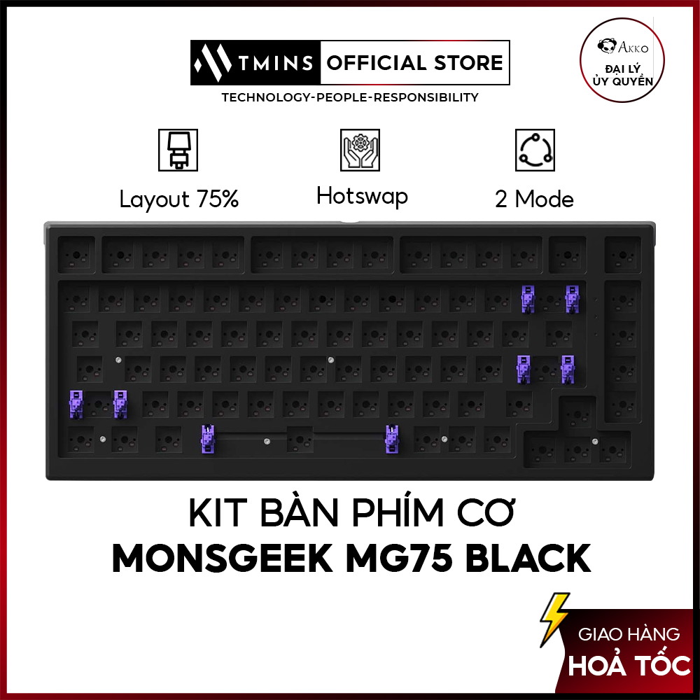 Kit bàn phím cơ MonsGeek MG75 Black - Hàng chính hãng